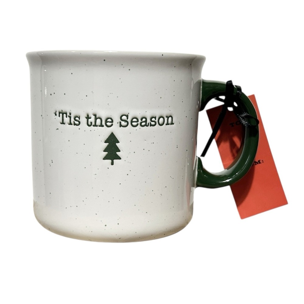 FAO Schwarz Christmas Mug 'Tis The Season Tree 20 oz Holiday Coffee Cup NWT